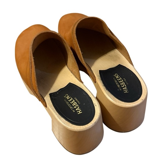 Swedish Hasbeens Louise Leather Clog Size 38 - Picture 4 of 4